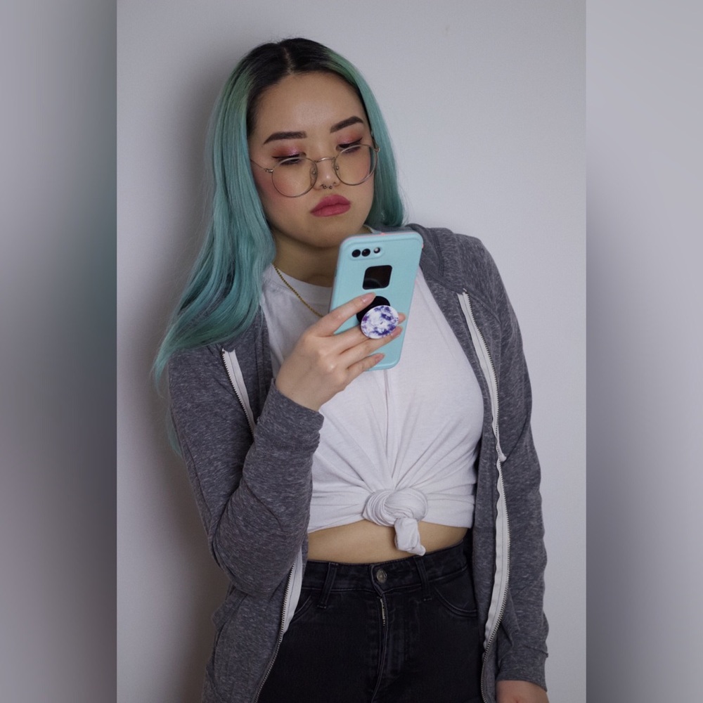 Grey zip up hoodie